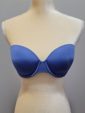 Victoria's Secret The Nakeds Lined Strapless Bra - Blue Sz 34D